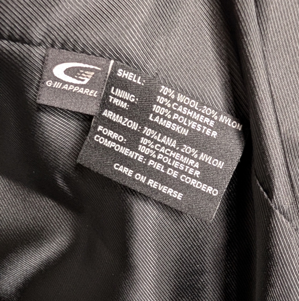 *MINT USED* Men's Black Peacoat Size Medium By G-iii Apparel - Picture 6 of 8